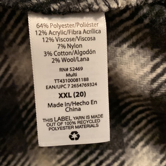 NWT Time and Tru XXL black & grey plaid faux wrap fringe heavy skirt - Picture 15 of 16